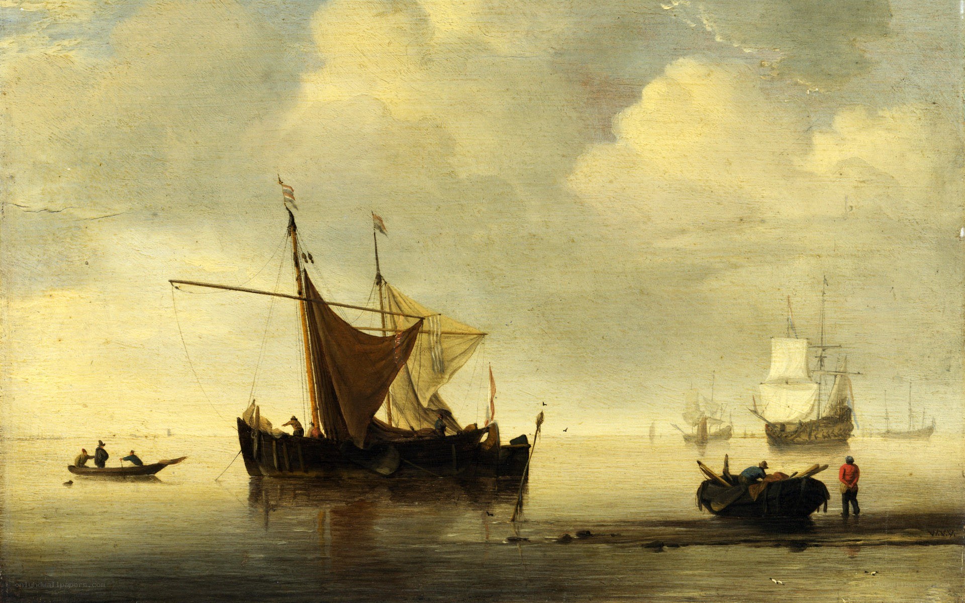 Fishing boats at dawn
