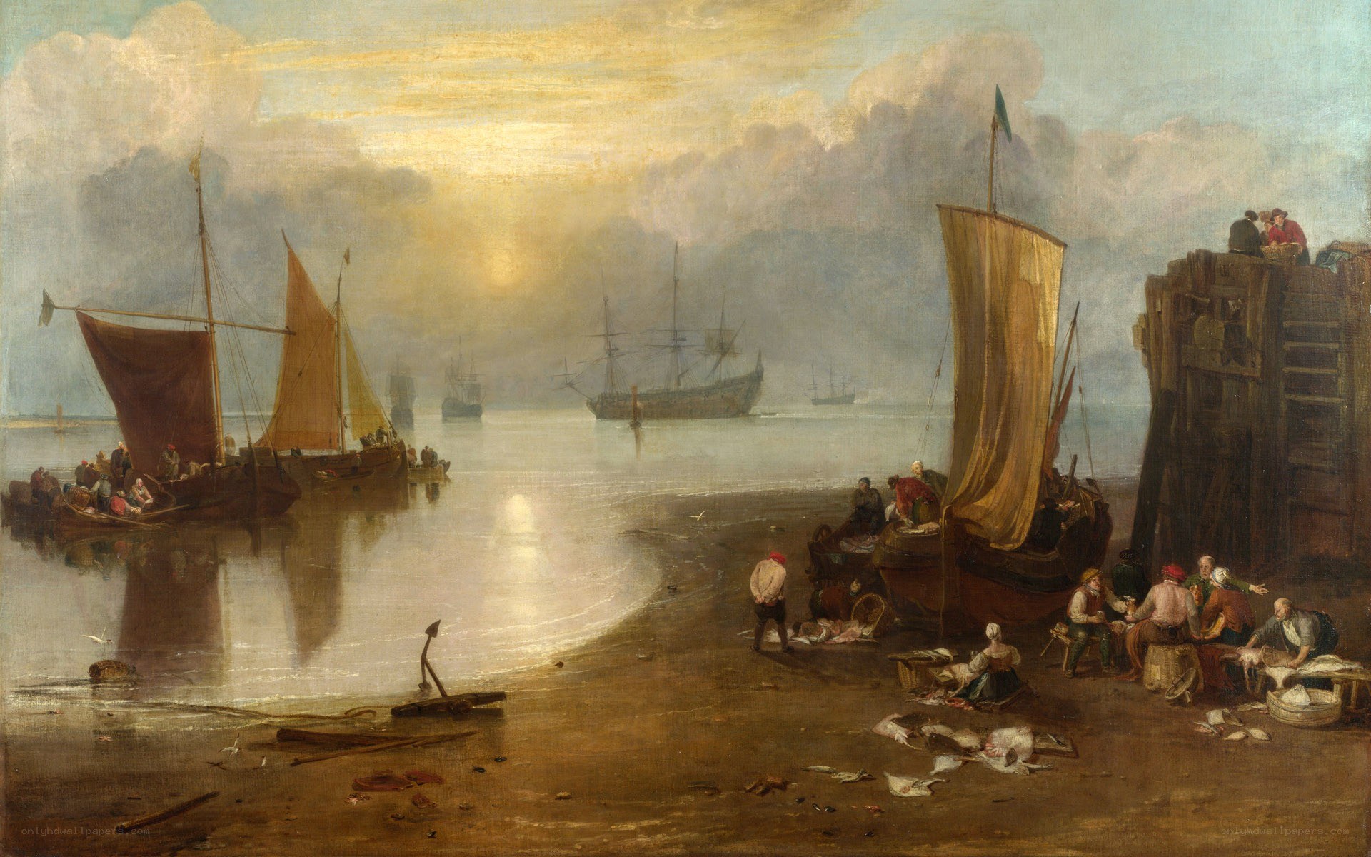 Fishing boats at dawn