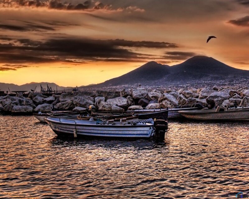 Fishing Boats at Harbor — Orange