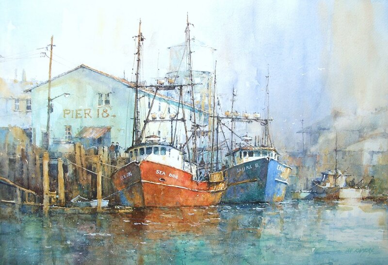 Fishing Boats at Pier