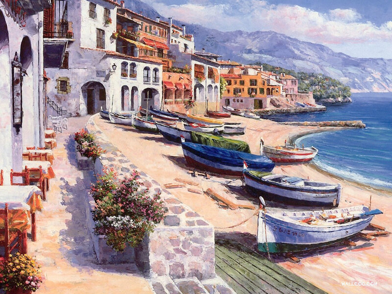 Fishing Boats on Beach