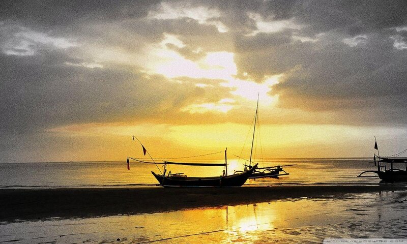 Fishing Boats on Beach — Yellow, Serene