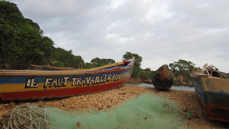 Fishing Boats on Shore — Green