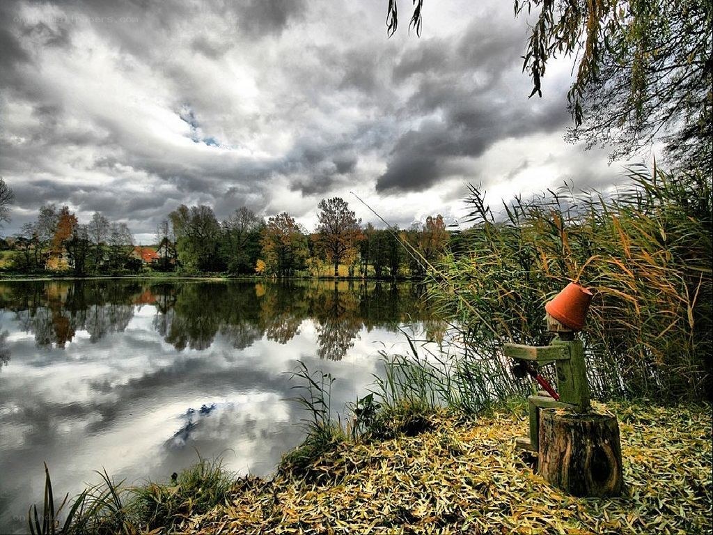 Fishing by the lake