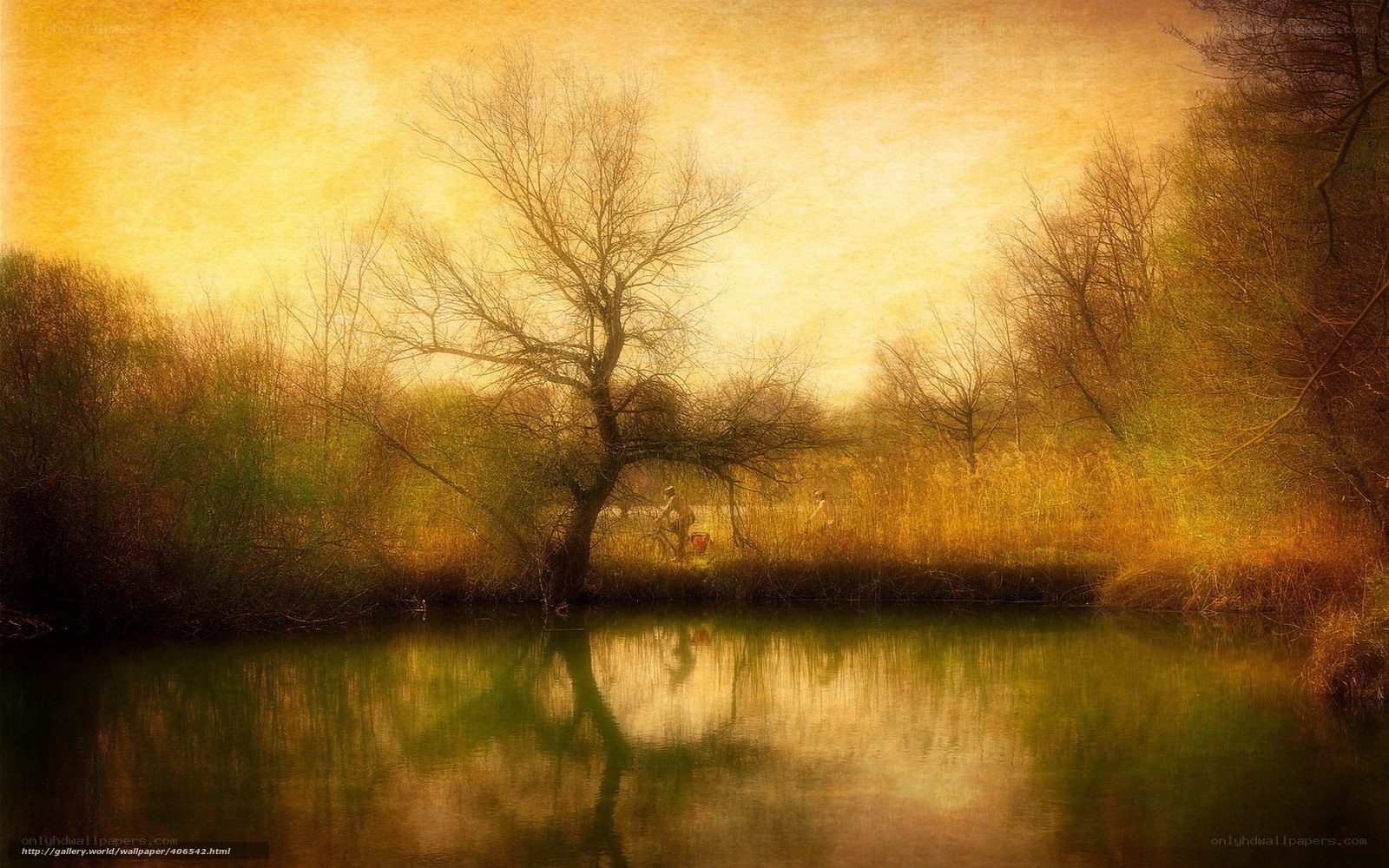 Fishing by the river at dusk