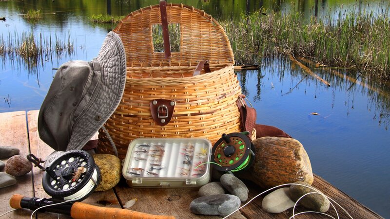 Fishing gear by the lake