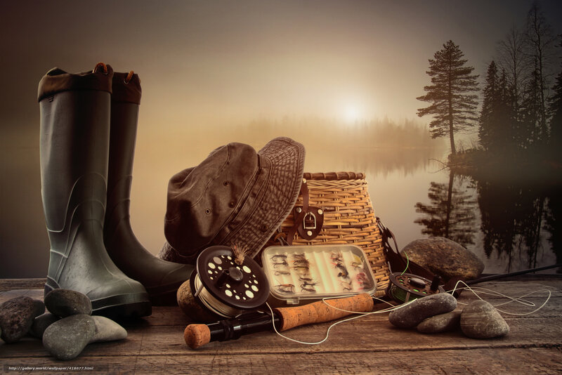 Fishing gear by the lake