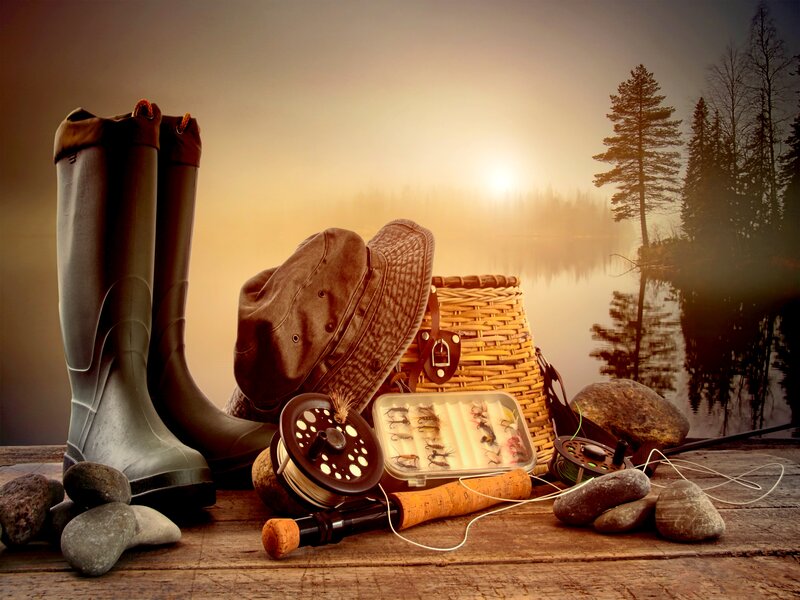 Fishing Gear on Dock — Brown
