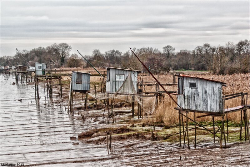 Fishing huts on stilts