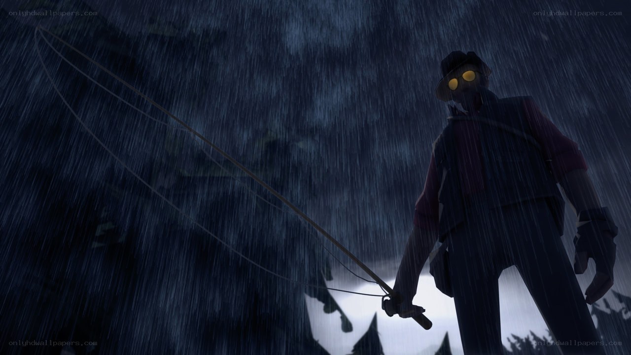 Fishing in the rain