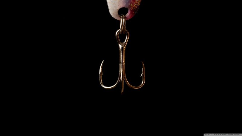 Fishing Lure with Treble Hook — Black