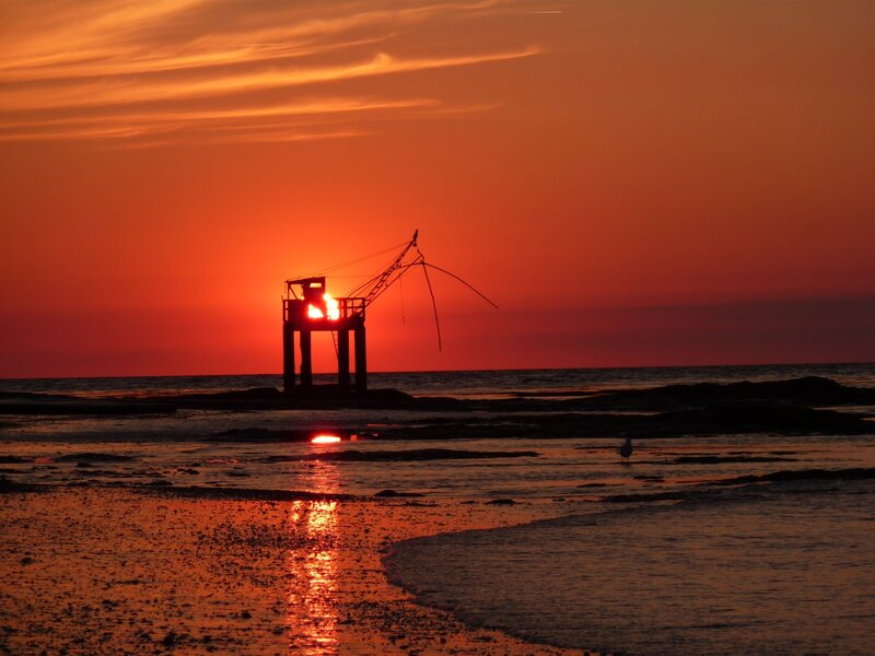 Fishing Platform at Sunset