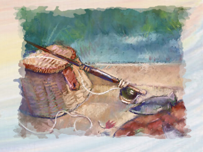 Fishing Rod and Basket