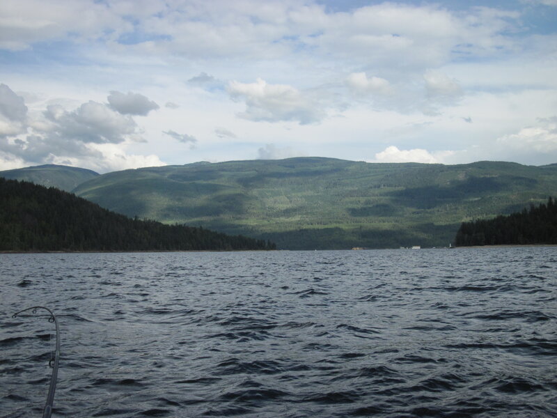 Fishing Rod on Lake — Blue, Calm