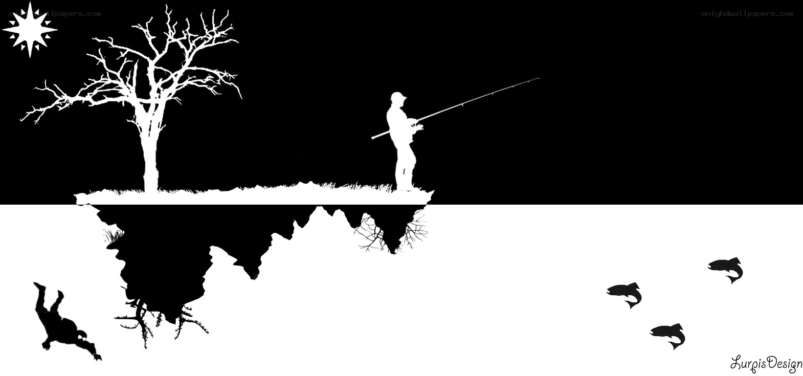 Fishing Silhouette Art