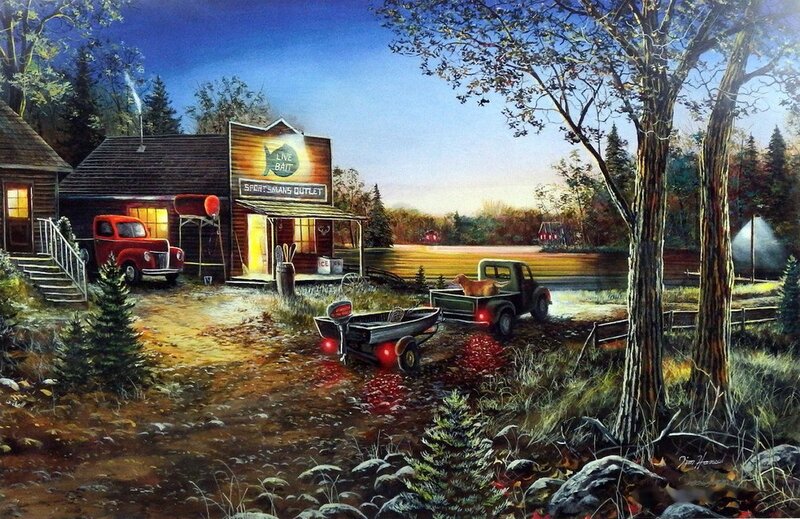 Fishing Store at Dusk