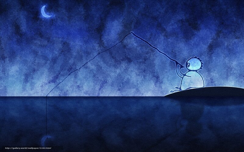Fishing under the moon