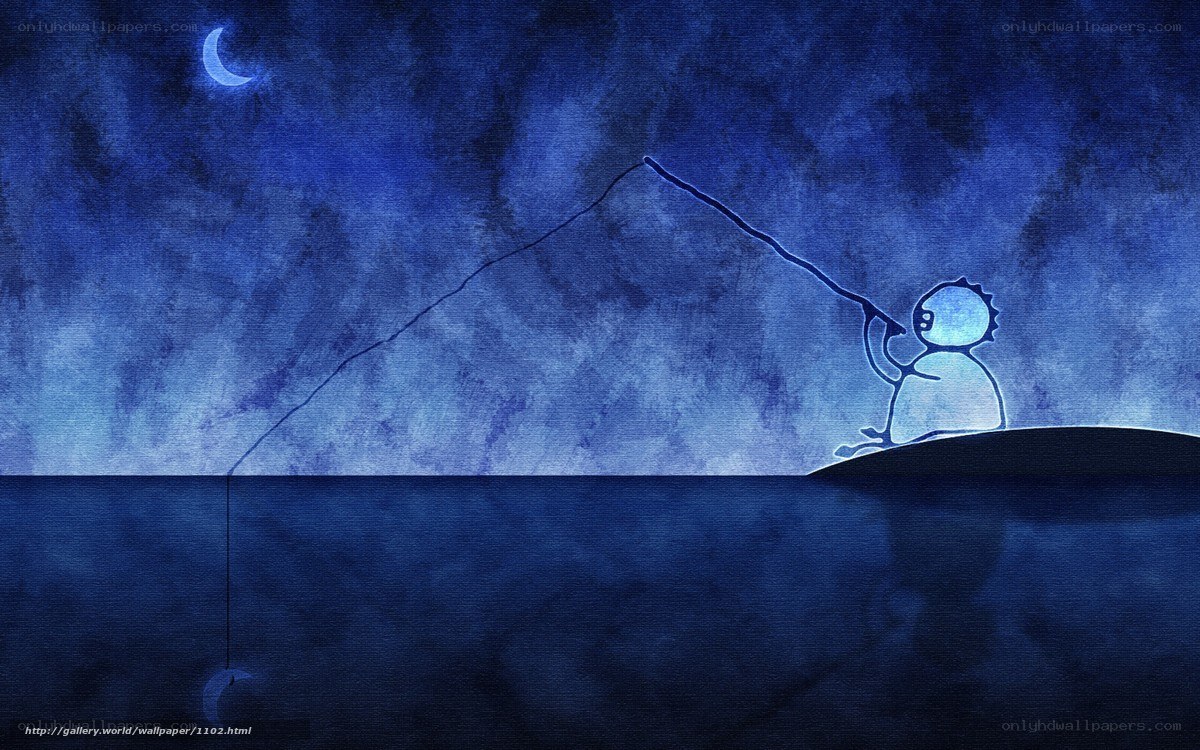 Fishing under the moon