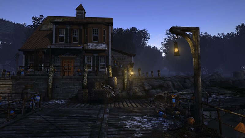 Fishing Village at Dusk — Blue, Moody, Quiet