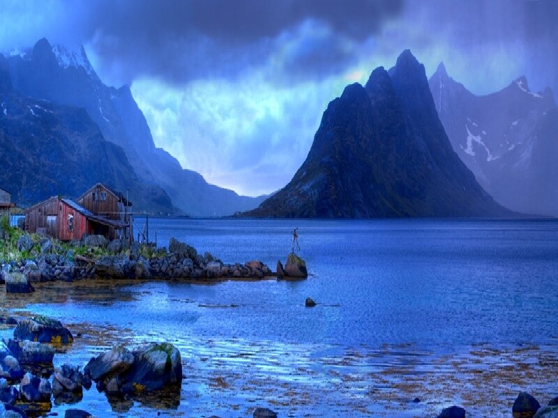 Fishing village by the fjord