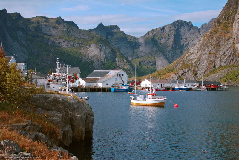 Fishing village in a fjord