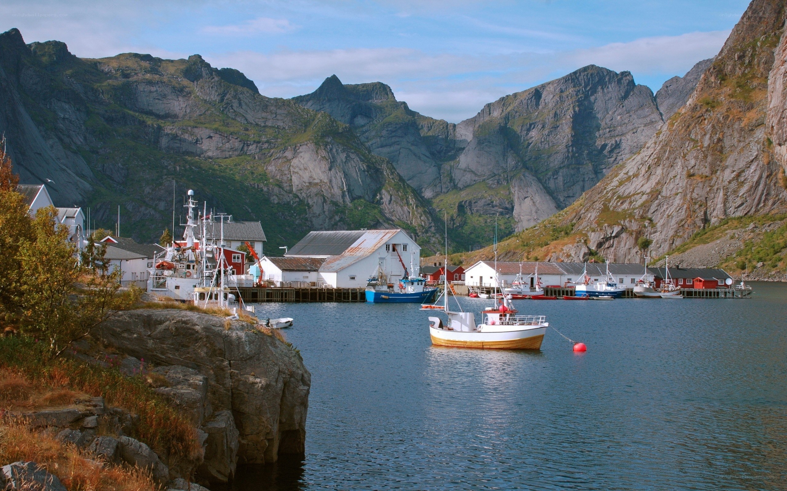 Fishing village in a fjord