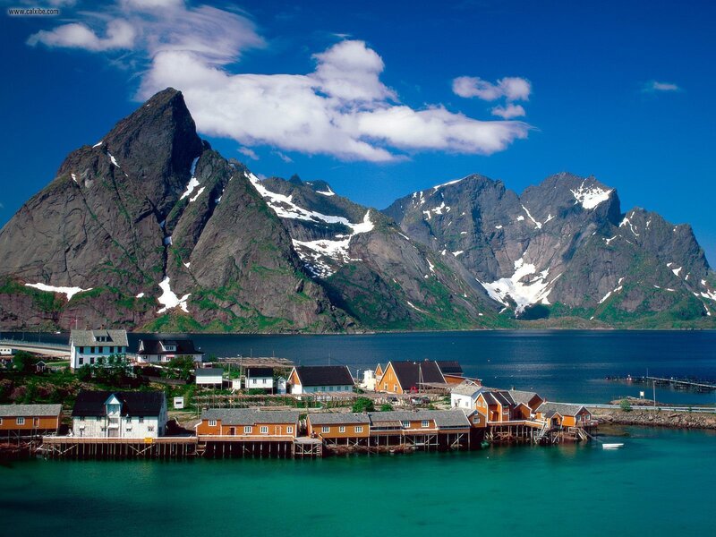 Fishing Village in Mountains