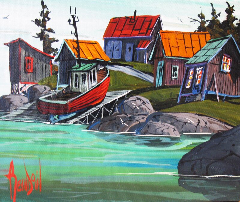 Fishing Village Scene