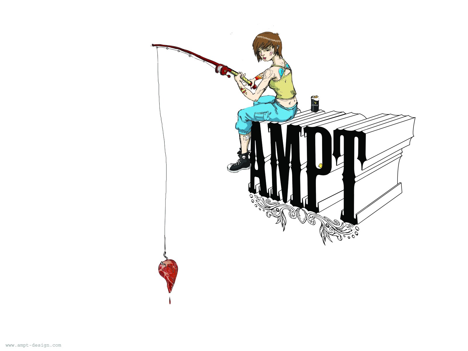 Fishing with a heart bait