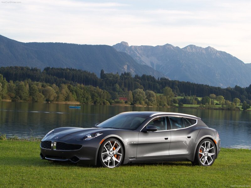 Fisker Karma by a lake