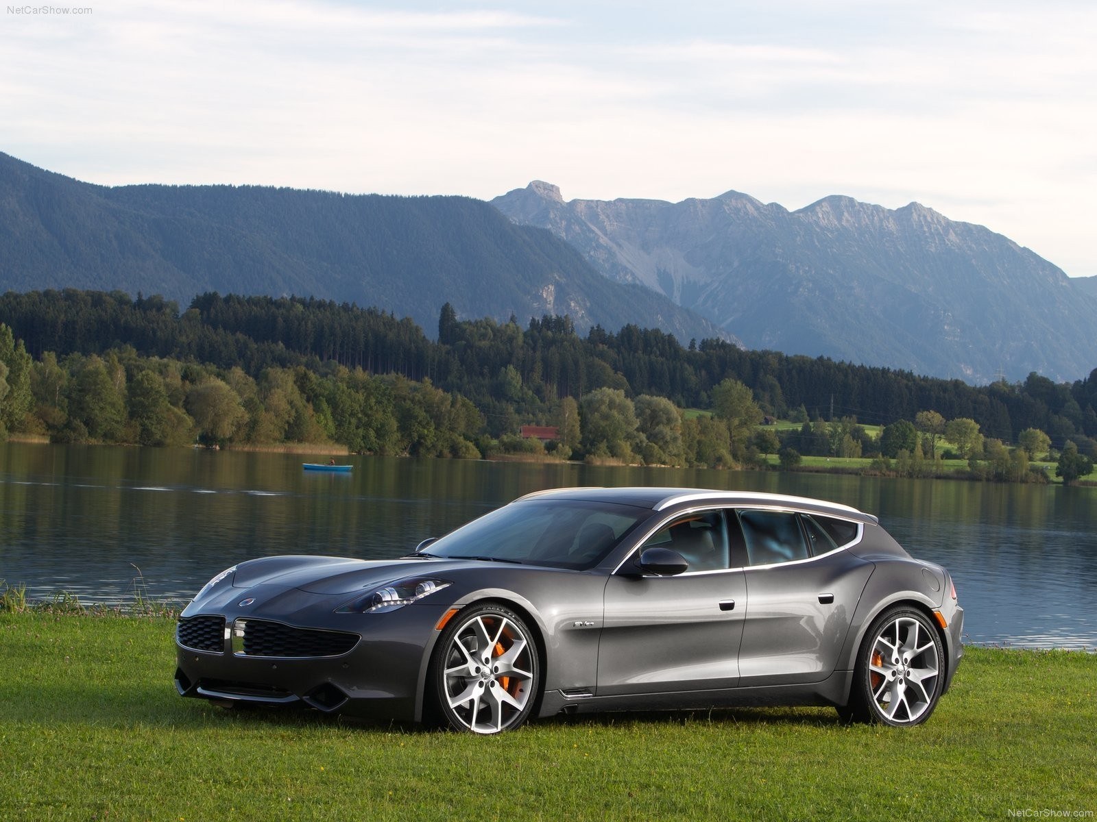 Fisker Karma by a lake