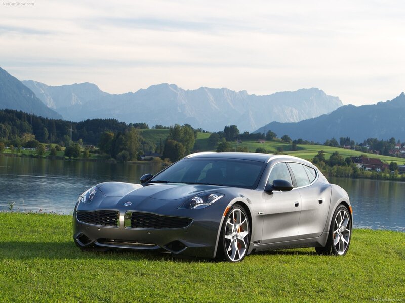 Fisker Karma by a lake