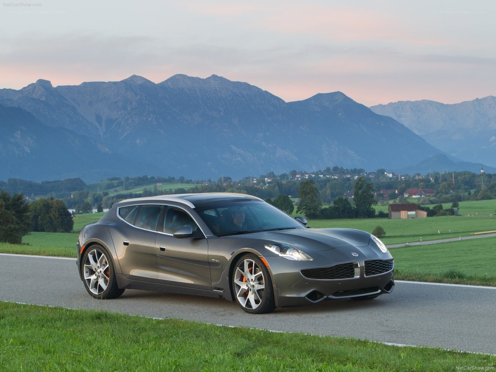 Fisker Karma on a scenic road