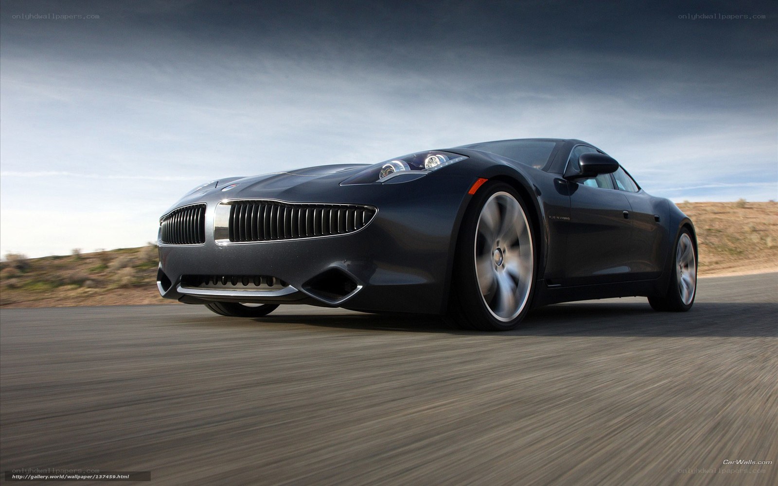 Fisker Karma sports car in motion
