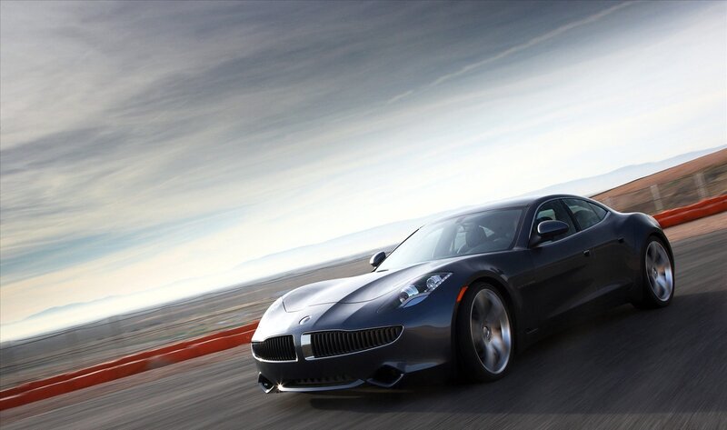 Fisker Karma sports car in motion
