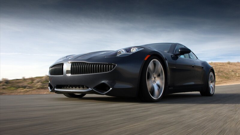 Fisker Karma sports car in motion