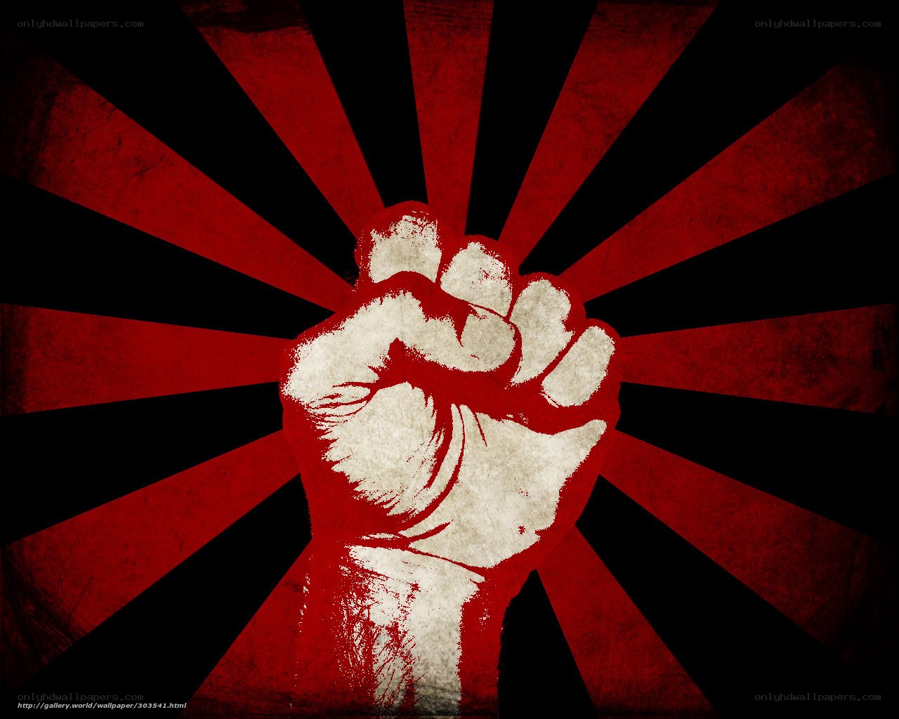 fist against red and black background