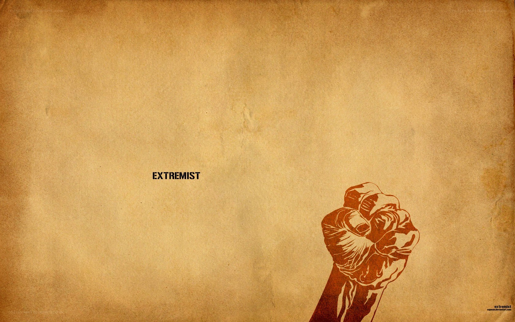 Fist and extremist text