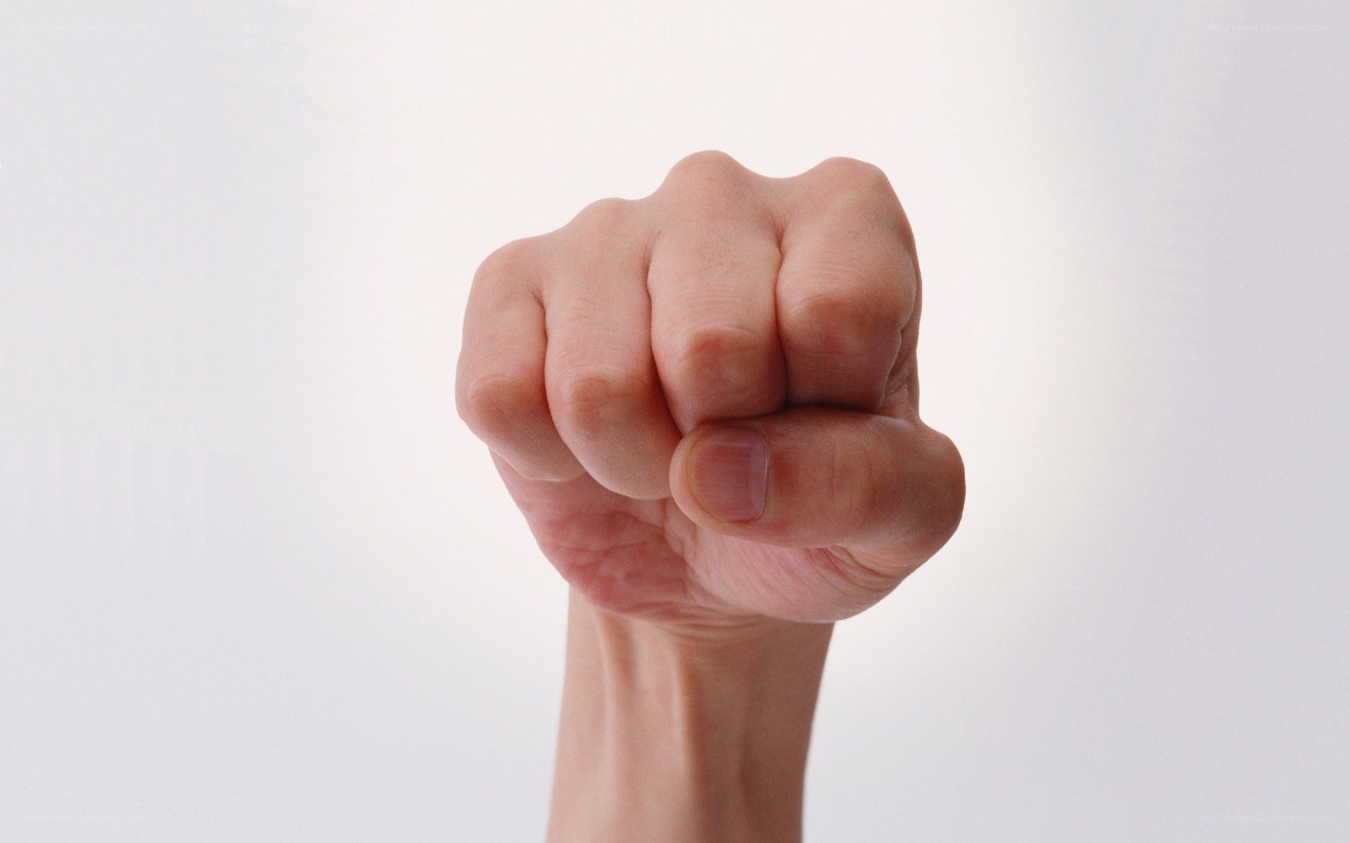 fist clenched in determination