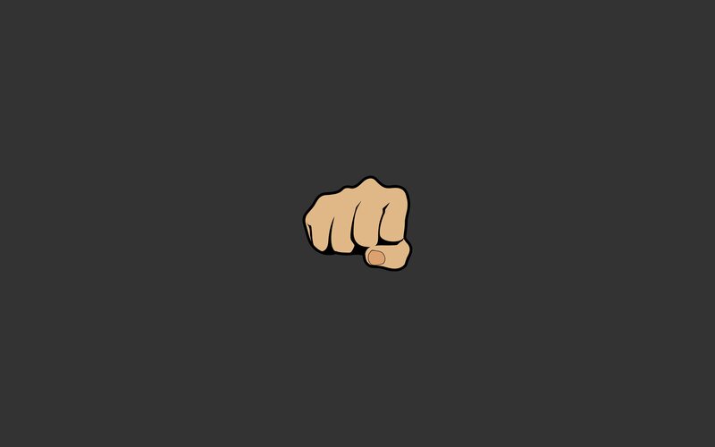 Fist Pointing Forward — Gray