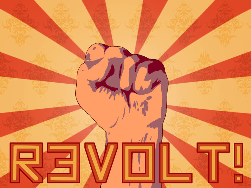 Fist Raised in Protest — Red