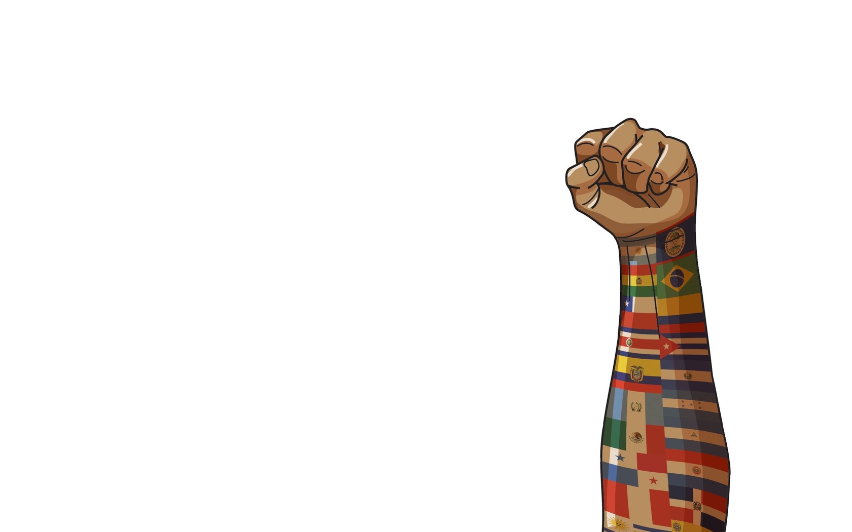fist with flags