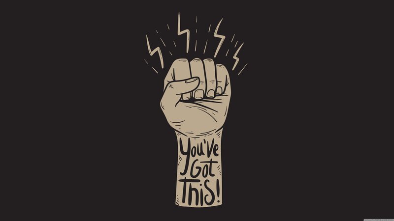 Fist with Lightning Bolts — Black