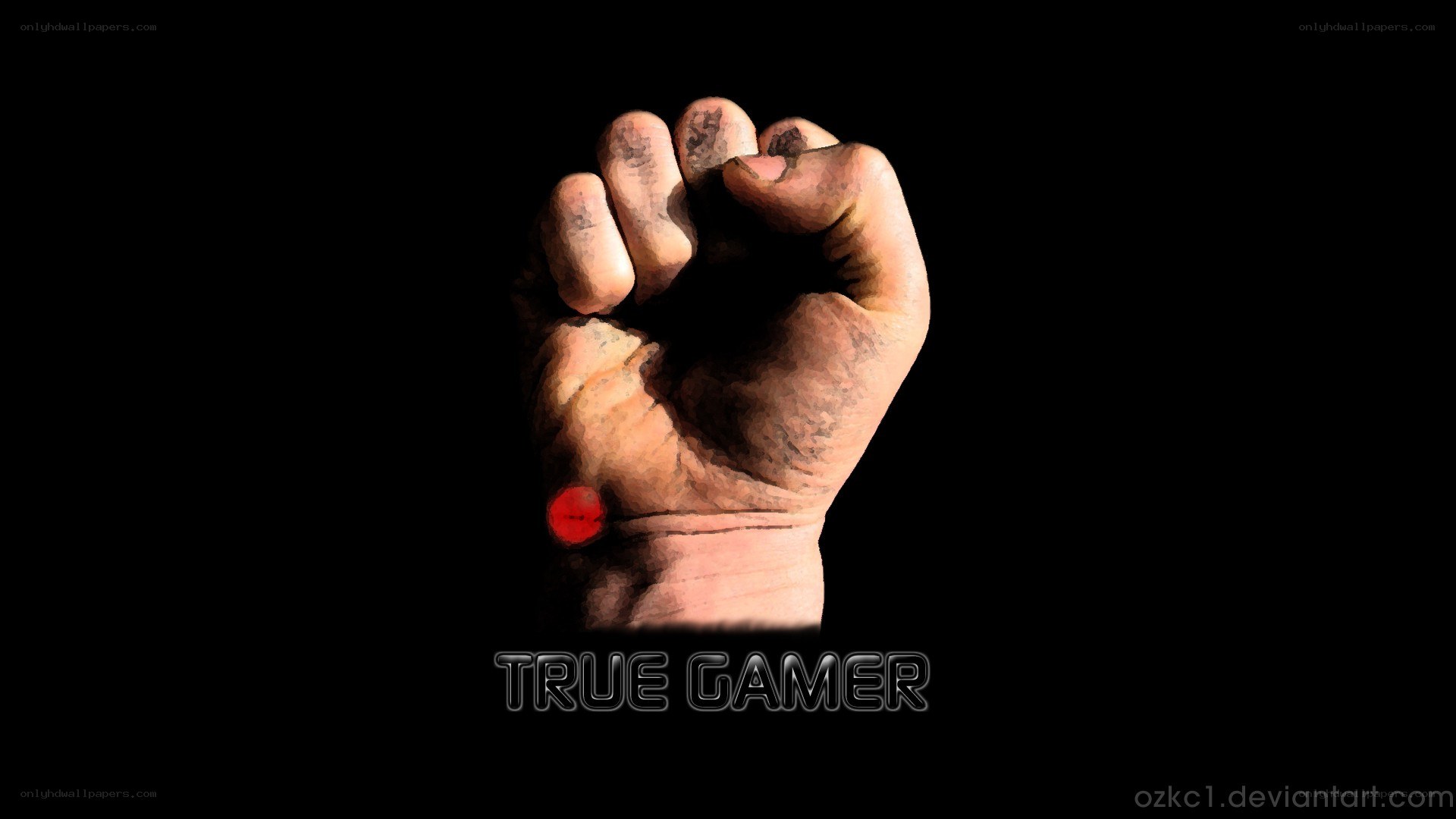 fist with red dot