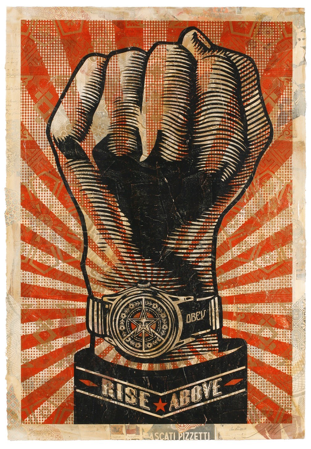 Fist with Rise Above text
