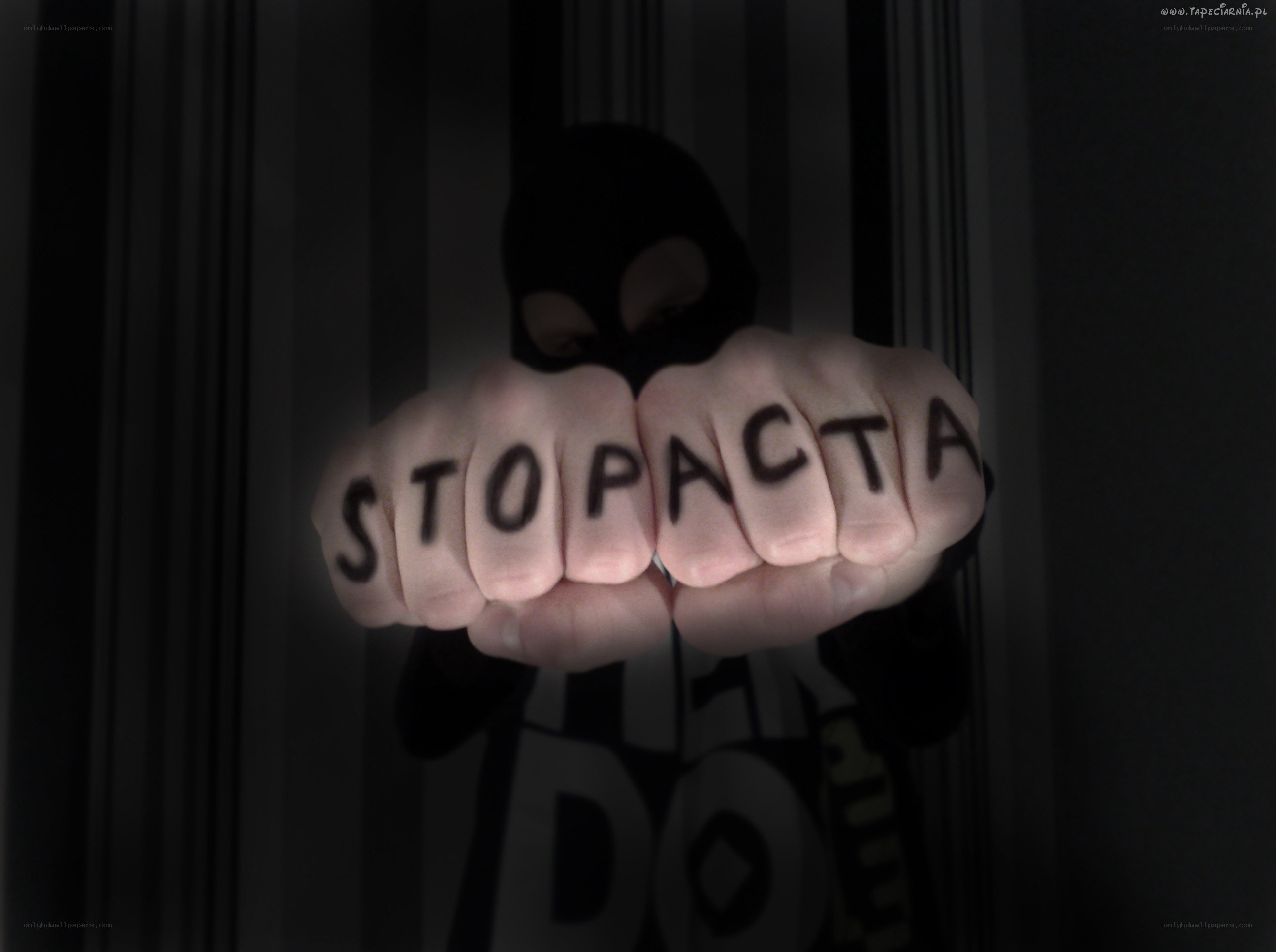 Fist with STOPACTA text