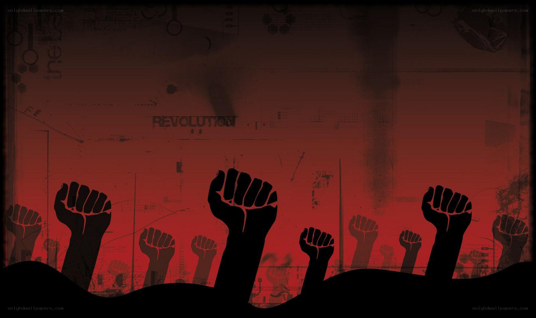 fists raised in revolution