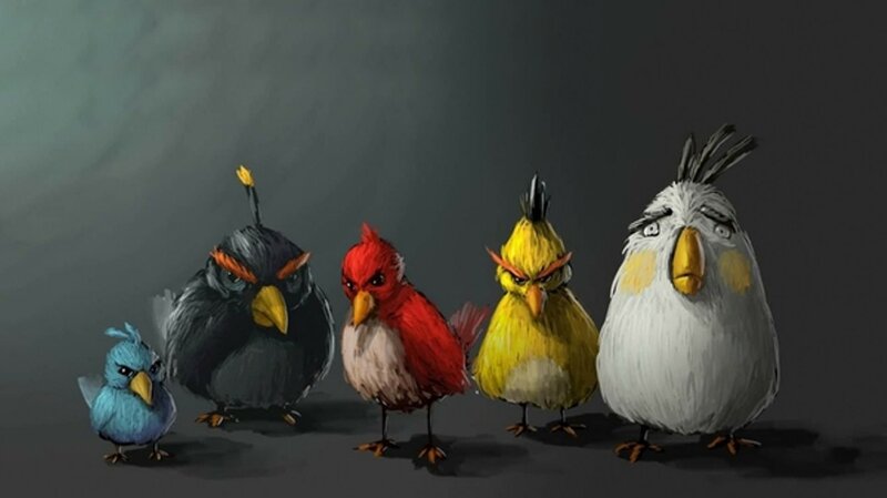 Five Angry Birds — Gray