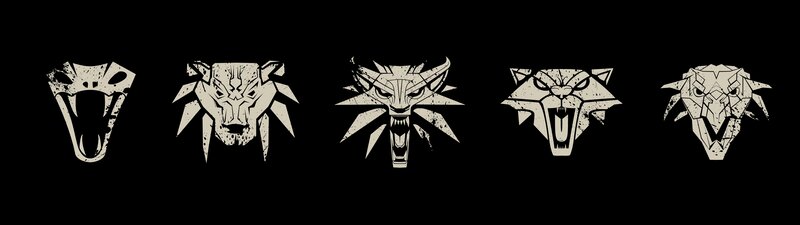 Five Animal Heads — Black