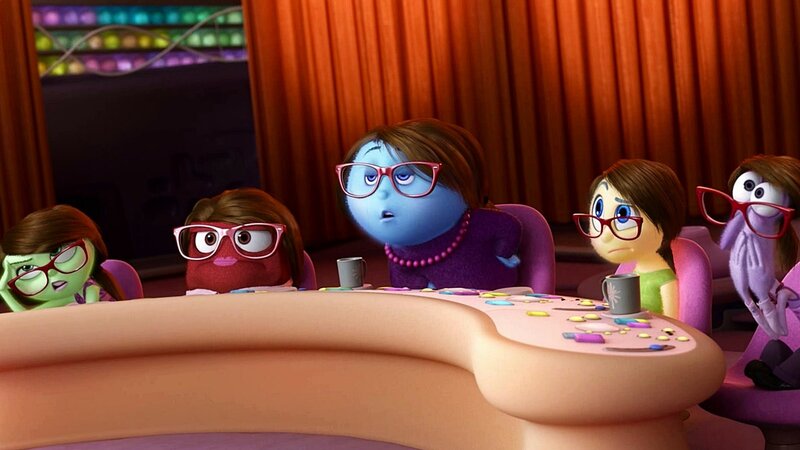 Five Animated Characters at Table